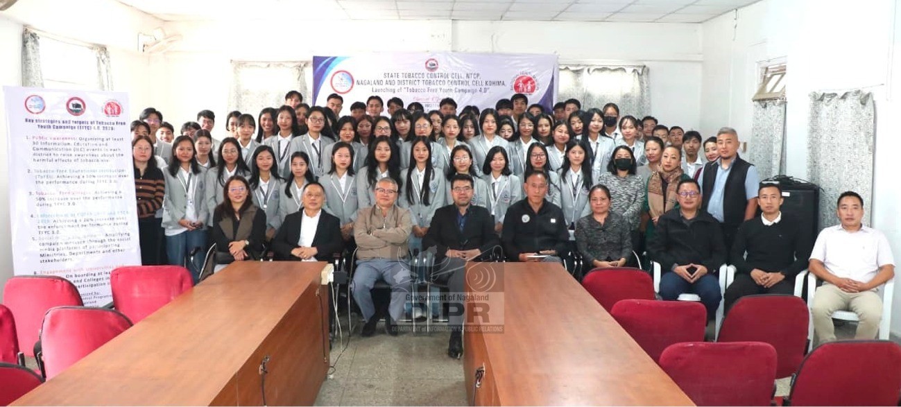 State Tobacco Control Cell (STCC), National Tobacco Control Programme (NTCP), Nagaland, officially launched the Tobacco-Free Youth Campaign (TFYC) 4.0 at the Nagaland Institute of Allied and Healthcare, Paramedical, Kohima on 28th October 2026. (DIPR)
